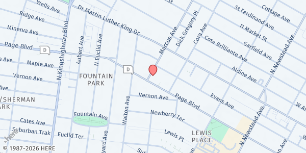 Map showing Great Things, Inc. - St Louis at 4675 Page Blvd., St Louis, MO