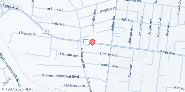 Map showing ICNA Relief Food Pantry at 10570 Page Ave., St Louis, MO