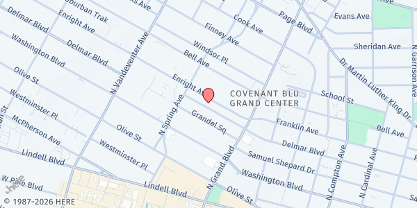 Map showing John Cochran VA Hospital at 3710 Enright Ave., St Louis, MO