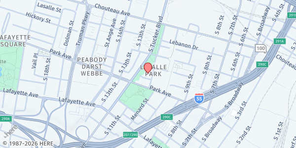 Map showing LifeWise STL at 1321 S. 11th St., St Louis, MO