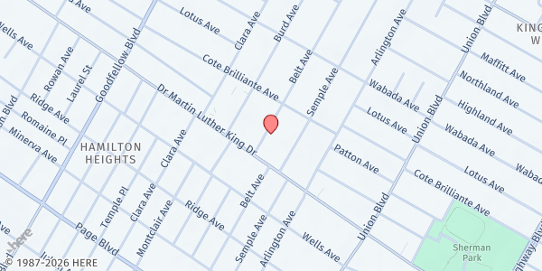 Map showing Mt. Bethel MBC at 1600 Belt Ave. St., St Louis, MO