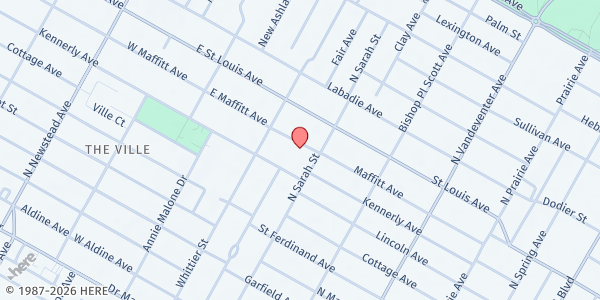 Map showing Northside Youth and Senior Service Center at 4120 Maffitt Ave., St Louis, MO