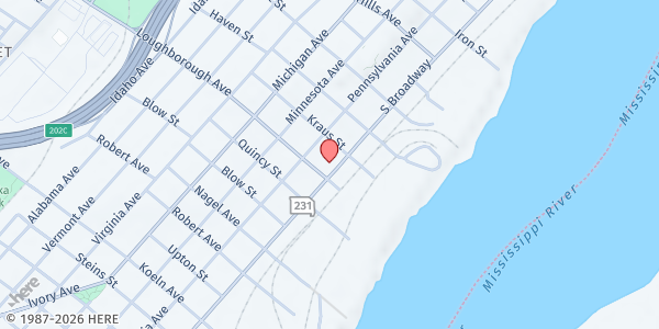 Map showing Pcac Southside Center at 6827 S. Broadway St., St Louis, MO