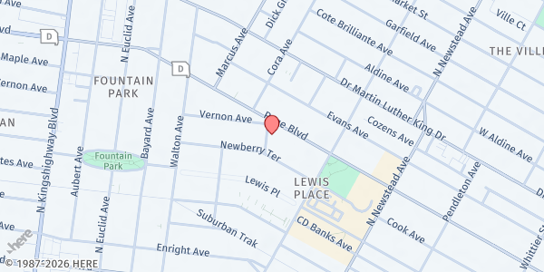 Map showing Pleasant Green Missionary Baptist Church at 1220 Rev G H Pruitt Pl., St Louis, MO