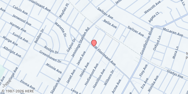 Map showing Project Downtown STL at 6809 W. Florissant Ave., St Louis, MO