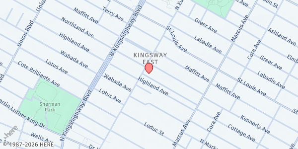Map showing Salvation Army Euclid at 2618 North Euclid, St Louis, MO