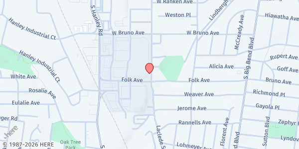 Map showing Salvation Army Maplewood at 7701 Rannells Ave, St Louis, MO