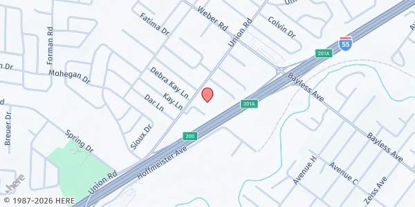 Map showing Salvation Army St. Louis - Gateway Citadel at 824 Union Rd., St Louis, MO