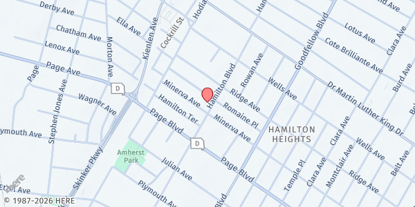 Map showing St. Augustine Church - Father Bob's Outreach at 1371 Hamilton Ave., St Louis, MO