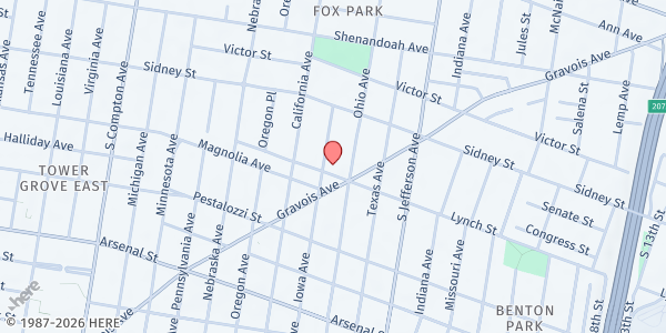 Map showing St. Francis de Sales Food Pantry at 2653 Ohio Ave., St Louis, MO