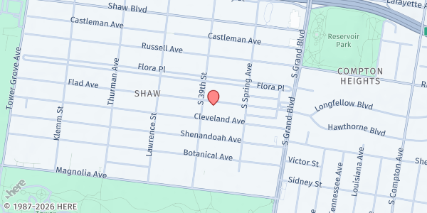 Map showing St. Margaret of Scotland - St. Vincent de Paul at 3854 Flad Ave., St Louis, MO