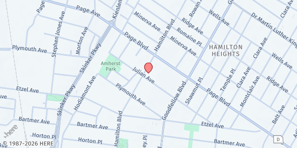 Map showing St. Paul AME Church at 1260 Hamilton Ave., St Louis, MO