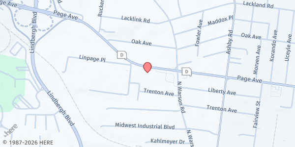 Map showing The Salvation Army - Family Haven at 10740 Page Ave, St. Louis, MO