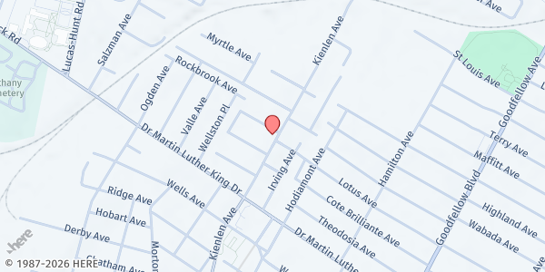 Map showing The Wellston Center at 1705 Kienlen Ave., St Louis, MO