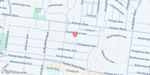 Map showing Trinity Presbyterian Church - Winger Food Pantry at 6800 Washington Ave., St Louis, MO