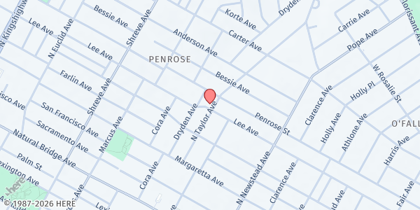 Map showing Wesley House Association at 4507 E Lee Ave, St. Louis, MO
