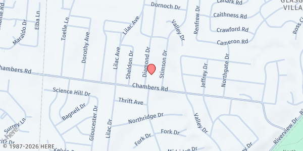 Map showing Zion Travelers at 10014 Diamond Dr, St Louis, MO