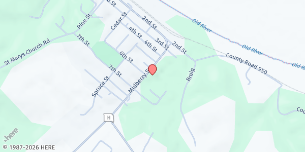 Map showing Trinity Baptist Church Pantry at 500 Mulberry Street, St. Mary, MO