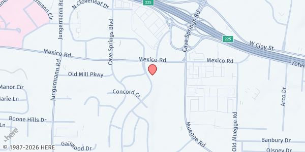 Map showing FISH of St Charles INC. at 1150 Cave Springs Estate Dr, St Peters, MO