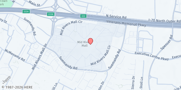 Map showing MO Farm Distribution - Mid Rivers at 1600 Mid Rivers Mall, St Peters, MO