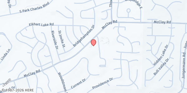 Map showing Sts. Joachim & Ann Care Service at 4116 McClay Drive, St. Peters, MO