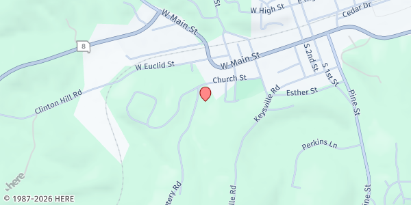 Map showing Operation Food Share at 29 Church St, Steelville, MO
