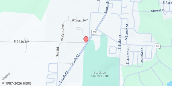 Map showing Korth Senior Center at 309 Englewood Road, Stockton, MO