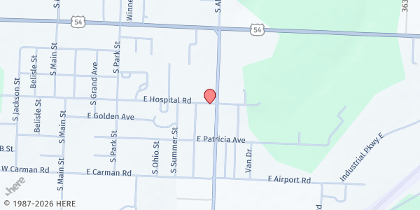 Map showing SAMA Food Pantry at 903 East St. Suite 1500, Stockton, MO