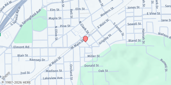 Map showing Meramec Community Mission at 200 West Main, Sullivan, MO