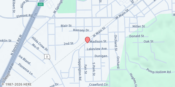 Map showing Sullivan Senior Center at 730 West Main, Sullivan, MO