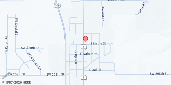 Map showing Grace Trimble Community Food Pantry at 112 Maple St., Trimble, MO