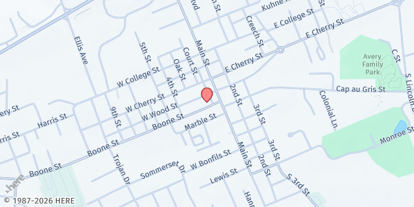 Map showing Anchored Hope Church at 211 Boone St, Troy, MO