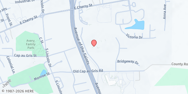 Map showing Sacred Heart Catholic Church - Troy MO at 100 Thompson Dr, Troy, MO