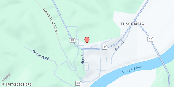 Map showing Miller County R-3, Tuscumbia at 526 School Rd, Tuscumbia, MO