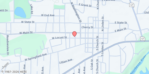Map showing Union Food Pantry at 115 W Locust St, Union, MO