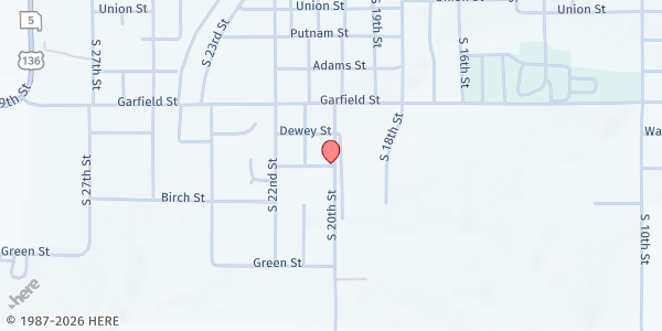 Map showing Putnam County Elementary at 801 S. 20th Street, Unionville, MO