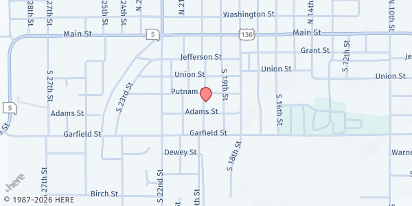 Map showing Putnam County Middle & High School at 803 S. 20th Street, Unionville, MO