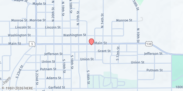 Map showing Putnam County Ministerial Alliance at 1509 Main Street, Unionville, MO