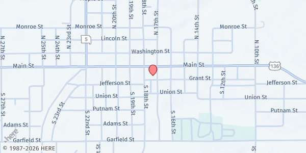 Map showing Putnam County Senior Center at 116 South 17th Street, Unionville, MO