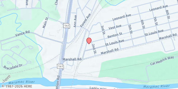 Map showing Circle of Concern - Valley Park at 112 St Louis Ave, Valley Park, MO