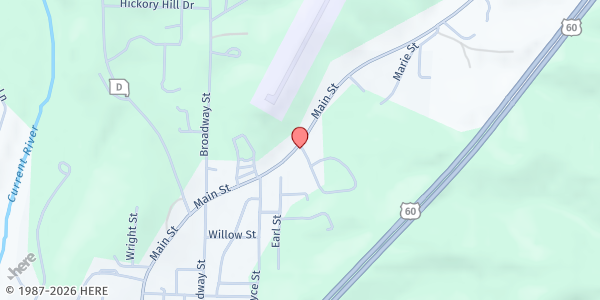 Map showing Carter County Senior Center at #18 Ball Park Rd., Van Buren, MO