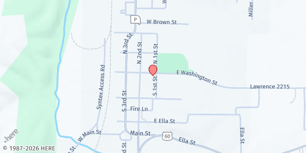 Map showing Verona Baptist Church at 115 S. 1st St., Verona, MO