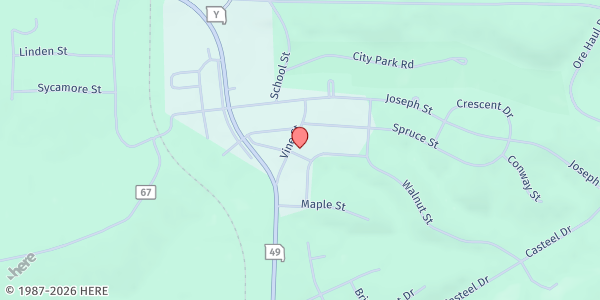 Map showing MO FARM Distribution - Viburnum, MO at 29 Vine St., Viburnum, MO