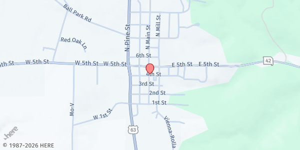 Map showing Maries R-I Middle and High School at 300 4th Street, Vienna, MO