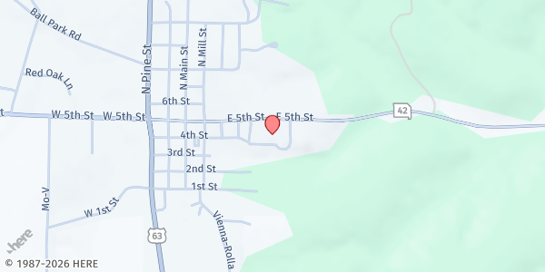 Map showing Maries R-I Middle and High School at 300 4th Street, Vienna, MO