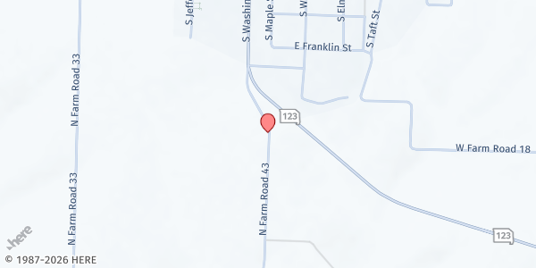 Map showing Walnut Grove First Baptist Church - The Caring Place at 417 S Washington St, Walnut Grove, MO