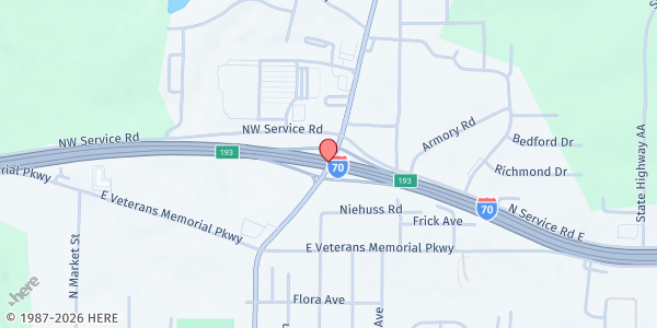 Map showing AGAPE Food Pantry at 28855 Legion Trail Dr., Warrenton, MO