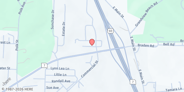 Map showing Benton County Food Pantry at 201 Tower Dr., Warsaw, MO