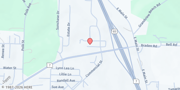 Map showing Benton County Food Pantry at 121 Tower Dr, Warsaw, MO