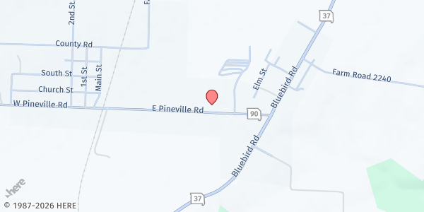 Map showing Southwest Elementary at 529 E. Pineville Road, Washburn, MO